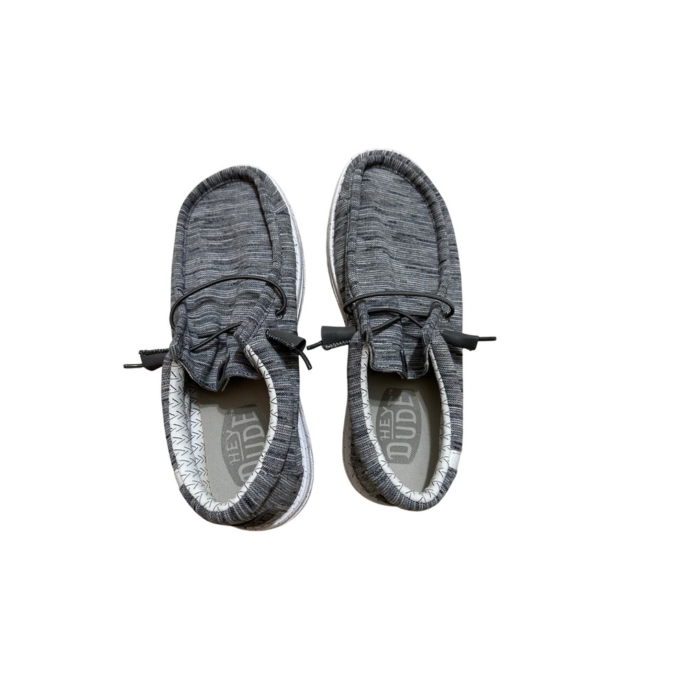 Hey Dude Wally Stretch Fleece Stone White‎ Grey Loafers Mens 8